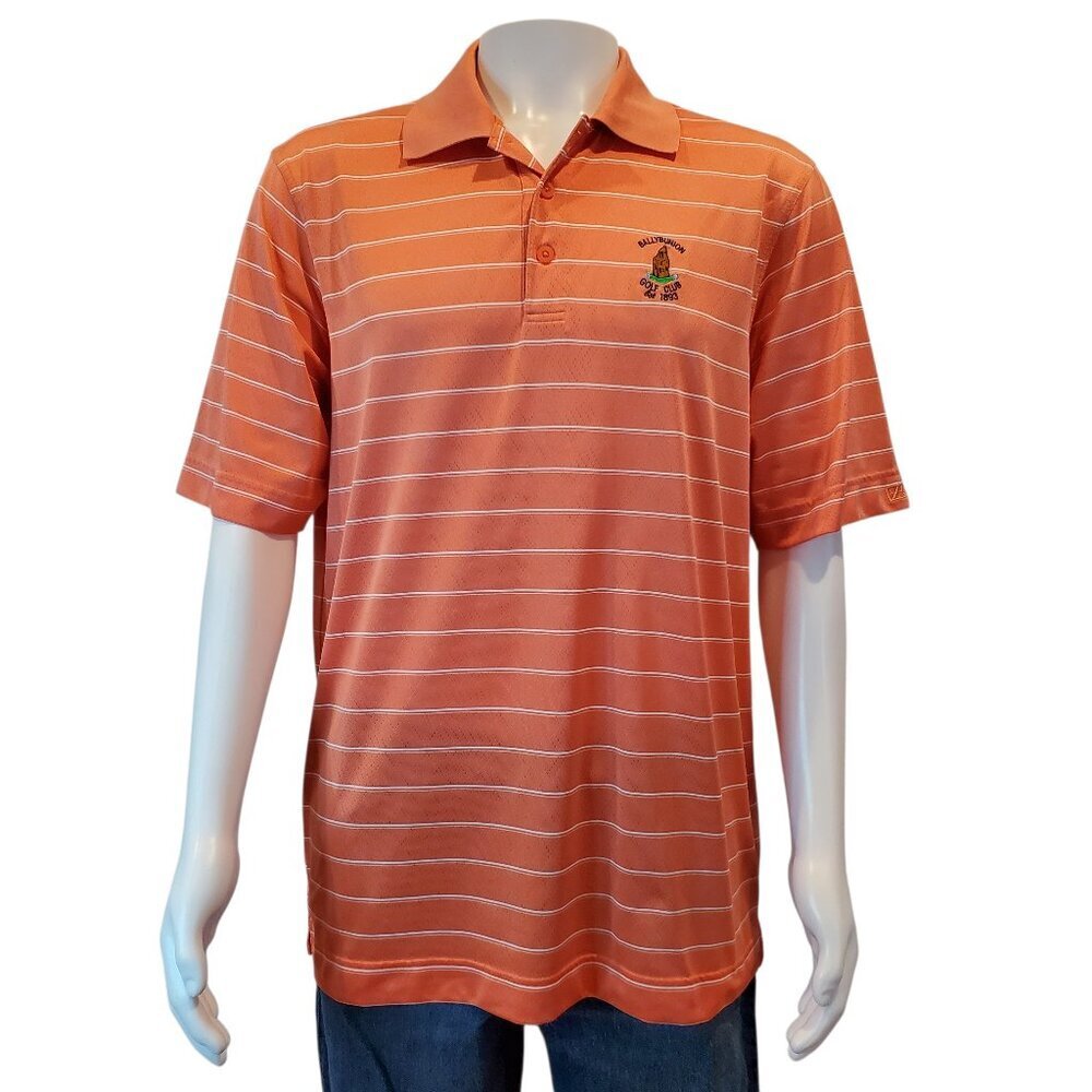 CUTTER & BUCK Performance Golf Polo Ballybunion Golf Club 1893 in Orange SZ XL